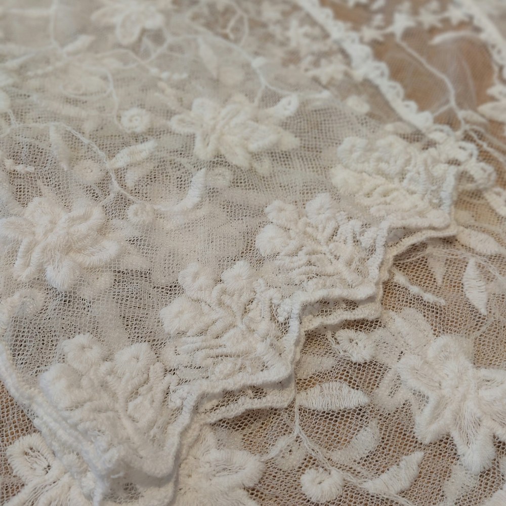Close-up of bridal lace detail